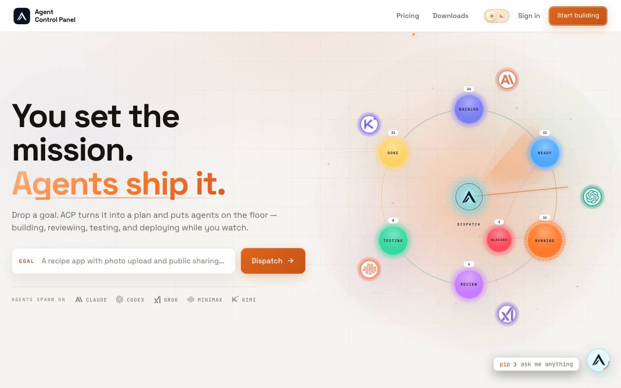 Agent Control Panel product interface