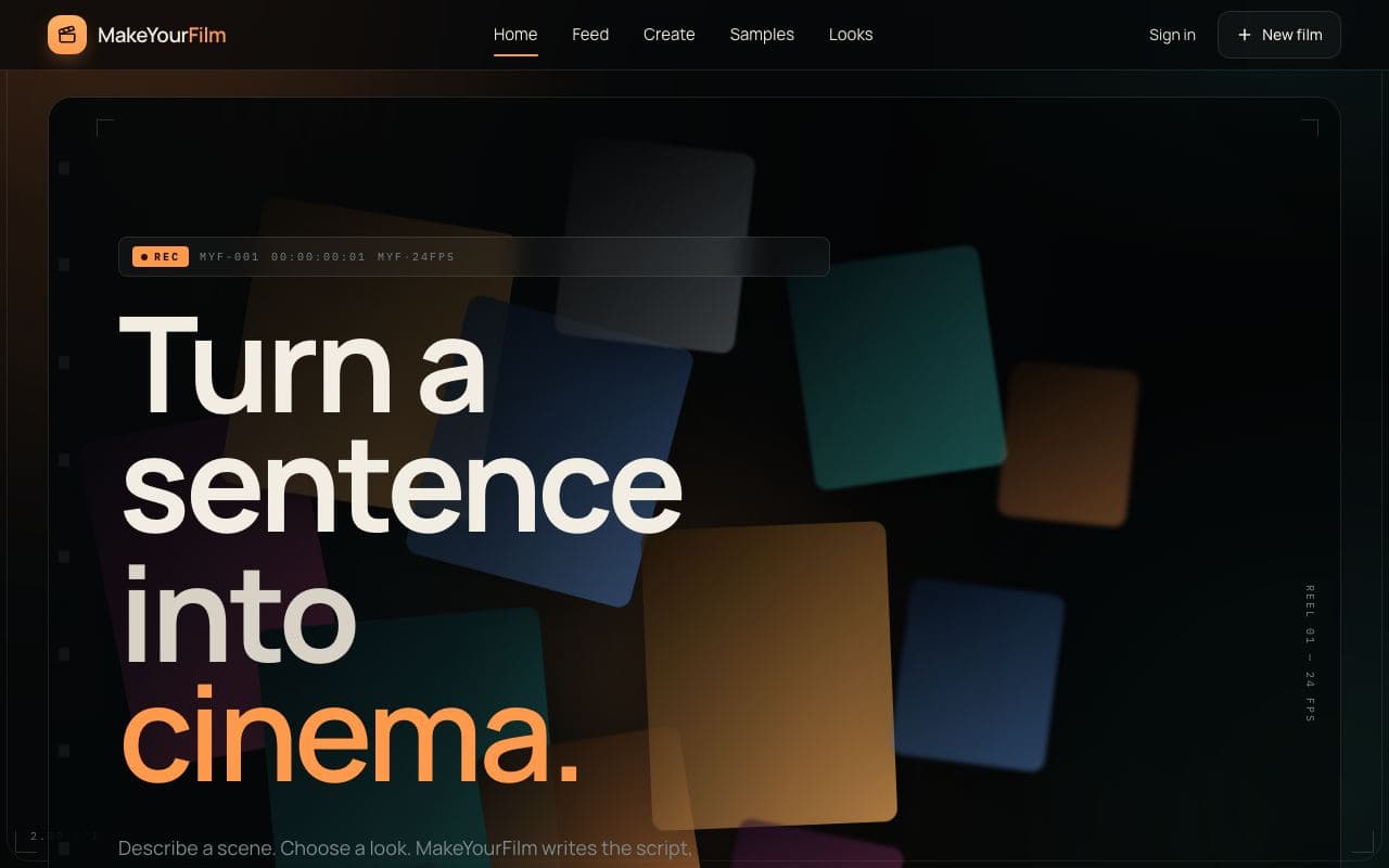 MakeYourFilm product interface