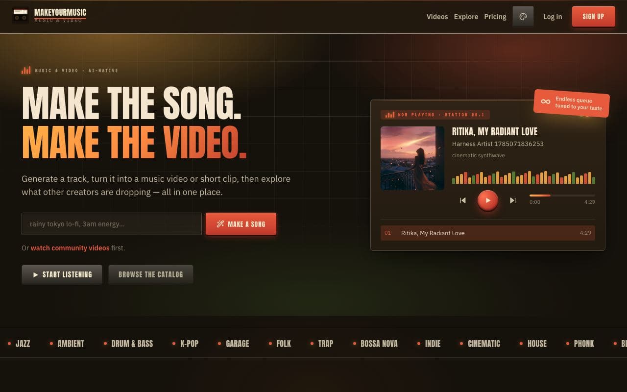 MakeYourMusic product interface